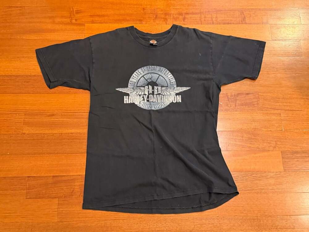Harley-Davidson 100 Years T-Shirt XL Black 1903-2003 Powertrain